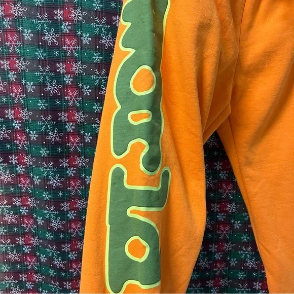 SpSder Bubble Green Lettering Print OrangeSweatpants